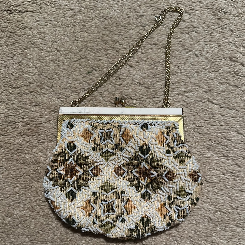 Elegant Gold and Cream Women's Bag